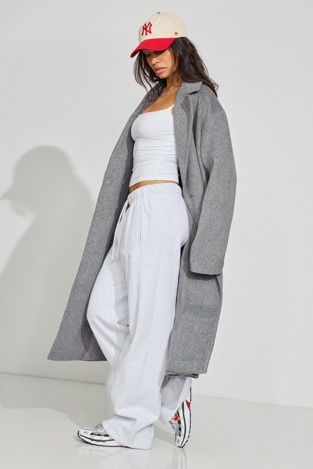 Oversized Long Felted Trench Coat