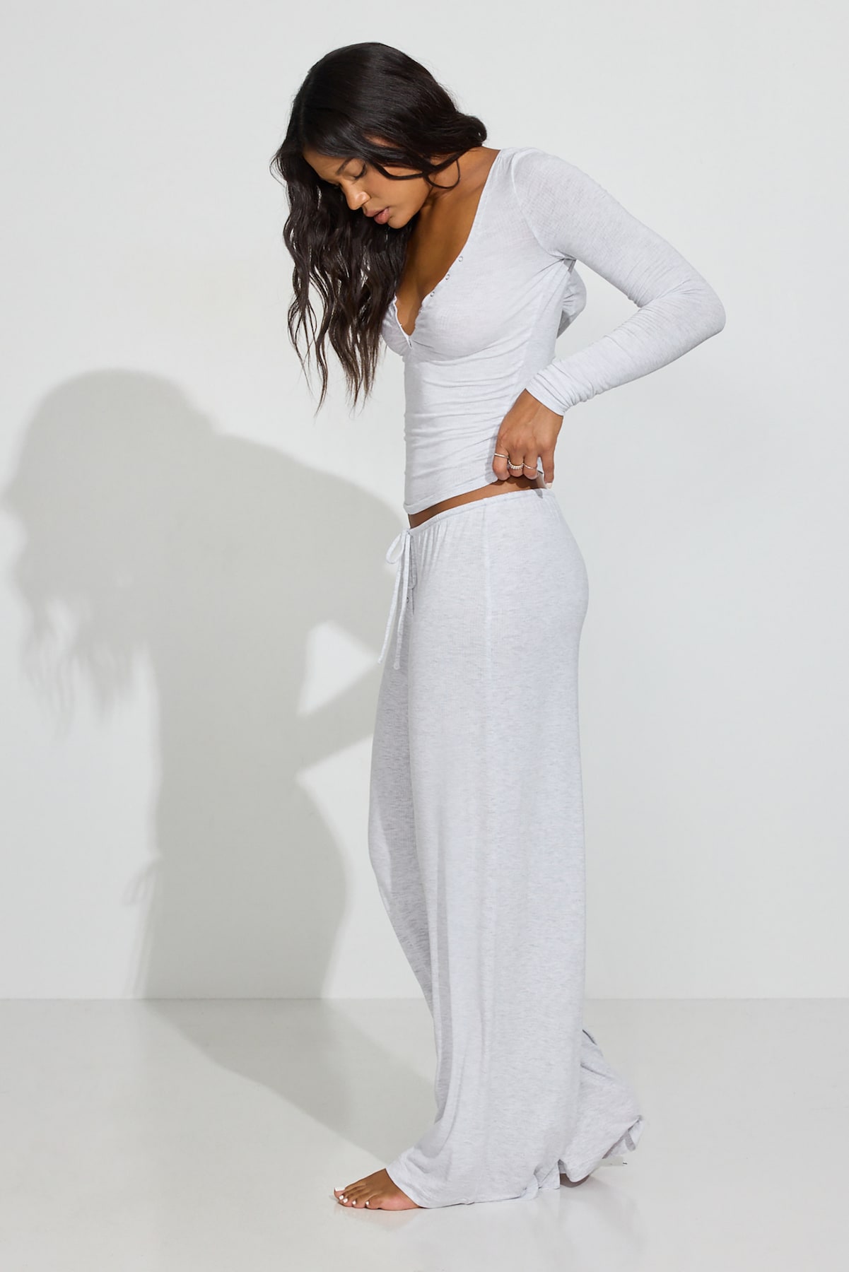 Alternative view of Sheer Ribbed Slouchy Pants